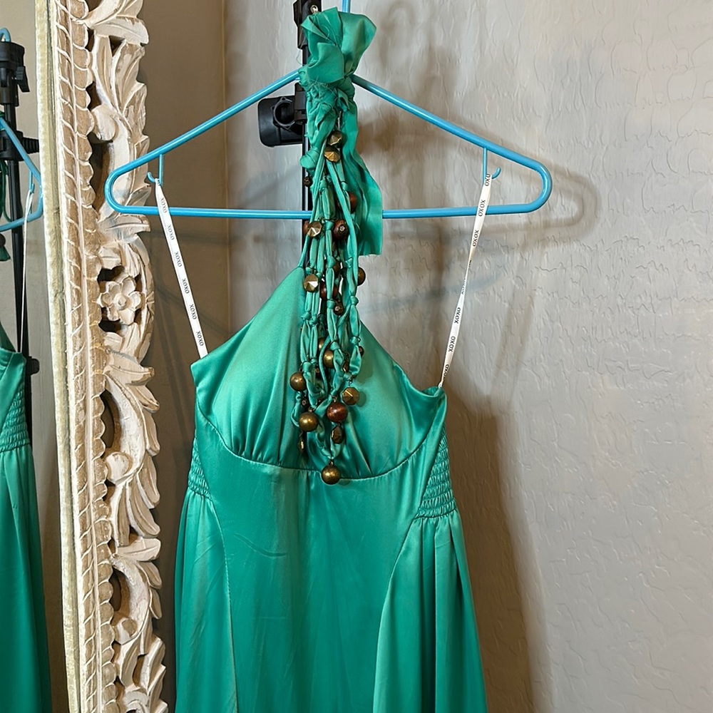 NWOT SMALL satin beaded high low XOXO Dress